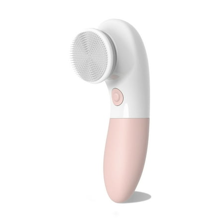 Vanity Planet Raedia Handheld Facial Cleansing Brush with 3 Interchangeable Brush Heads, Pink