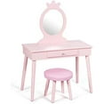 Vanity Set Princess Dressing Table Set Wooden Dresser Little Girls