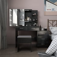 Roundhill Furniture 31.5-in Silver Makeup Vanity