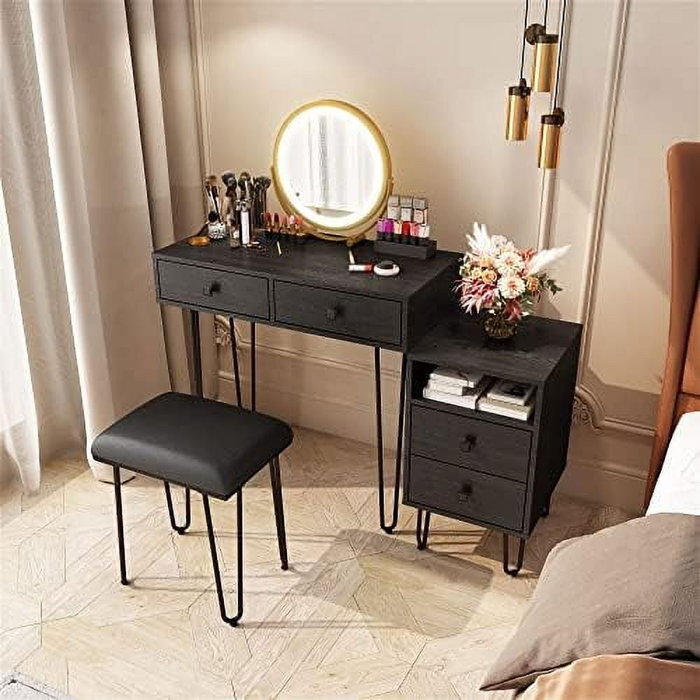 Vanity Set with LED Lighted Mirror Large Vanity Dressing Table with ...