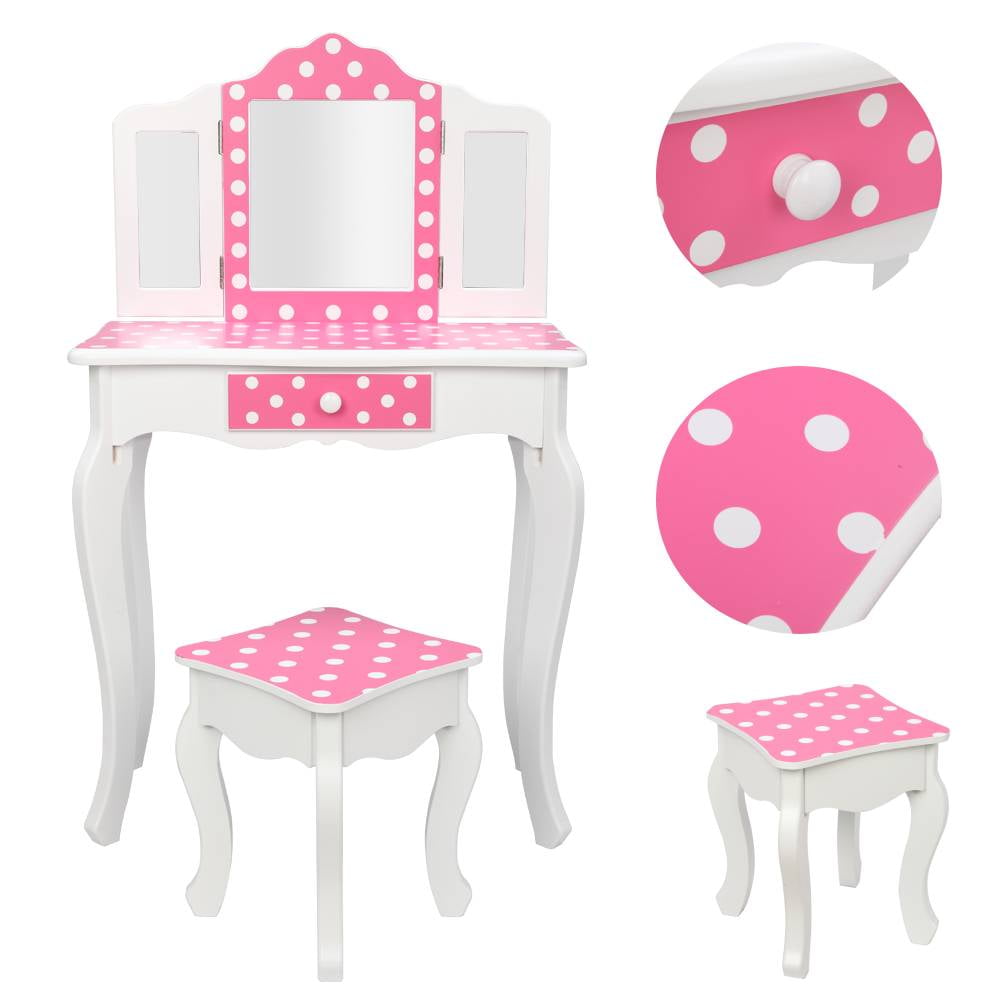 Vanity Sets For Girls, Vanity Play Set With A Drawer, Dressing Table
