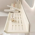 thumbnail image 1 of Vanity Shelf, Toilet Faucet Bathroom Wash Sink Mirror Front Storage Shelf, Aluminum Alloy, No Drilling Installation, Strong Load Capacity, Hollow Drainage, Versatile Storage, Long-Lasting, 1 of 6