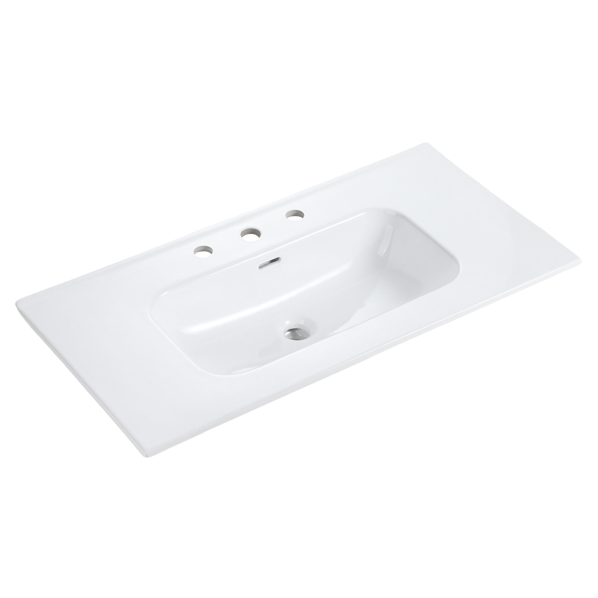 Vanity With Sink, BB0936Y331, Integrated white ceramic basin, drain assembly NOT included, Gloss White Bathroom Vanity,Ceramic Single Sink Vanity, Bath & Faucets Bathroom Vanities