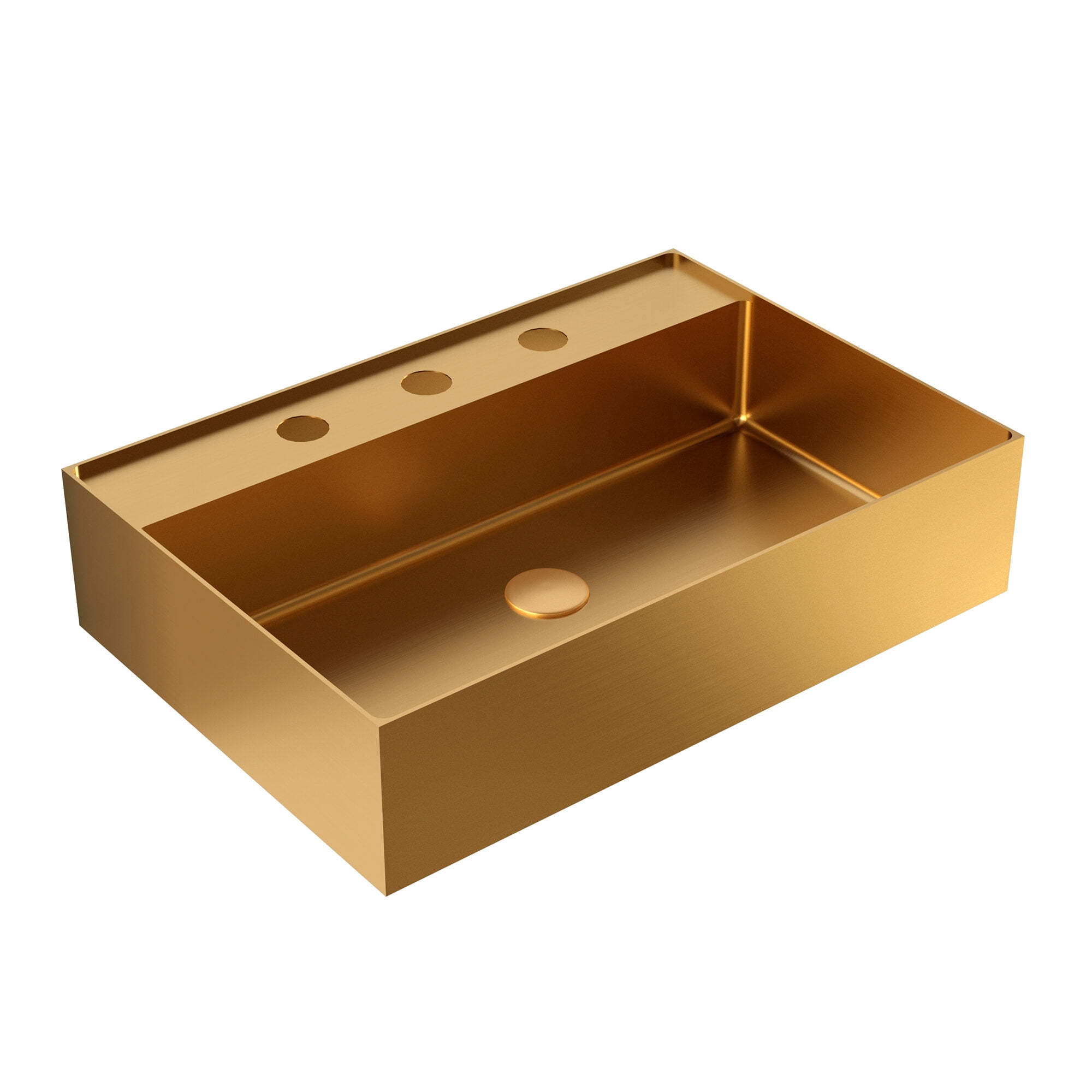 Vanity With Sink, BB13-20Y-405 20"x14" Integrated Brushed Gold 304 Stainless Steel Bathroom Sink With 3 Faucet Holes, Brushed Gold Bathroom Vanity,Stainless Steel Single Sink Vanity