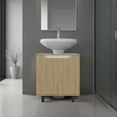 thumbnail image 1 of Vanity With Sink, Marlo Under Sink Cabinet with Two Doors and Interior Storage Shelves, Cut-Out Back, 22 Wide Freestanding, Modern Bathroom Storage, Natural Oak, Oak Bathroom Vanity, 1 of 8