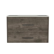 Vanity With Sink, Wall Mounted Bathroom Vanity Alma, Bathroom, Dark Brown / White, Dark Brown Bathroom Vanity,Particle Board Single Sink Vanity, Bath & Faucets Bathroom Vanities