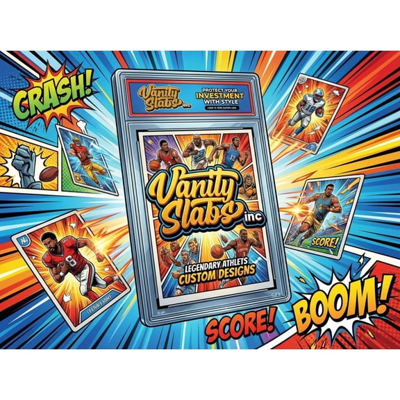 Vanity Slabs Trading Card Display Slab & Protective Holder, Mystery Rookie Card & Accessory Kit