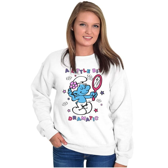 Vanity Smurf A Little Bit Dramatic Women Crewneck Sweatshirt Brisco Brands X