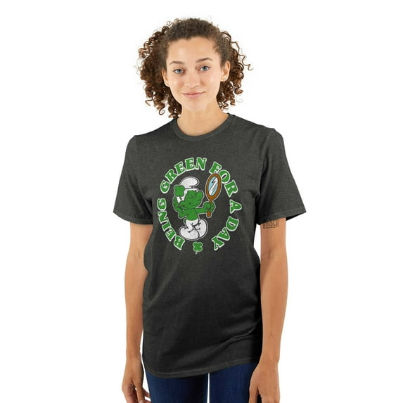 Vanity Smurf Green For St Paddys Day Men's Graphic T Shirt Tees Brisco Brands L