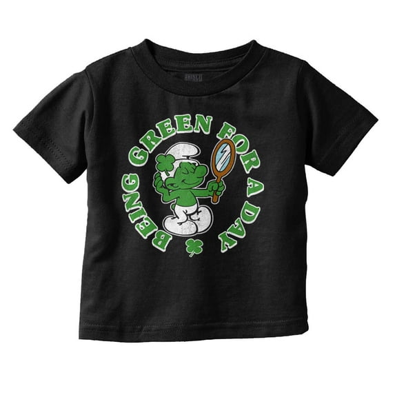 Vanity Smurf Green For St Paddys Day Toddler Boy Girl T Shirt Infant Toddler Brisco Brands 4T