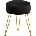 thumbnail image 1 of Vanity Stool, Black Vanity Stools for Makeup Room, Round Ottoman Foot Stool, Velvet Footrest Vanity Chair for Bathroom Vanity, Bedroom, Living Room, Entryway, Offices, 1 of 13