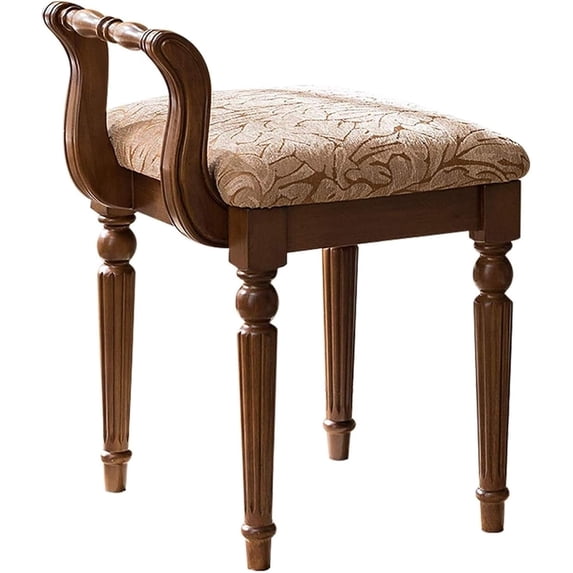 Vanity Stool Chair Dressing Chair Makeup Dressing Dressing Table Stool,Vanity Dressing Table Chair,Ergonomics Bedroom Makeup Table Stool for Bedroom Furniture Wooden Legs Low Back (Color : Cloth(b) )