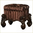 thumbnail image 1 of Vanity Stool, Walnut Brown Fabric | Cherry Oak Finish | Nailhead Trim | Bedroom | Fabric | Brown, 1 of 6