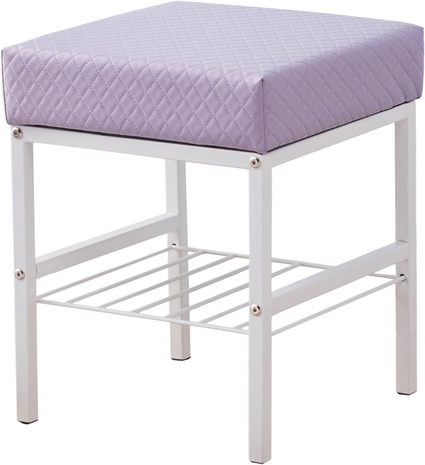 Vanity Stool Foot Stools Faux Leather Ottoman Square Ottoman Bench ...