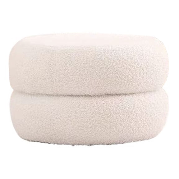 Vanity Stool, Lambswool Fabric, Ottoman, Padded Seat Foot Rest Stool