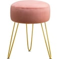 thumbnail image 1 of Vanity Stool, Pink Vanity Stools for Makeup Room, Round Ottoman Foot Stool, Velvet Footrest Vanity Chair for Bathroom Vanity, Bedroom, Living Room, Entryway, Offices, 1 of 13