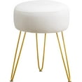 thumbnail image 1 of Vanity Stool, White Vanity Stools for Makeup Room, Round Ottoman Foot Stool, Velvet Footrest Vanity Chair for Bathroom Vanity, Bedroom, Living Room, Entryway, Offices, 1 of 7