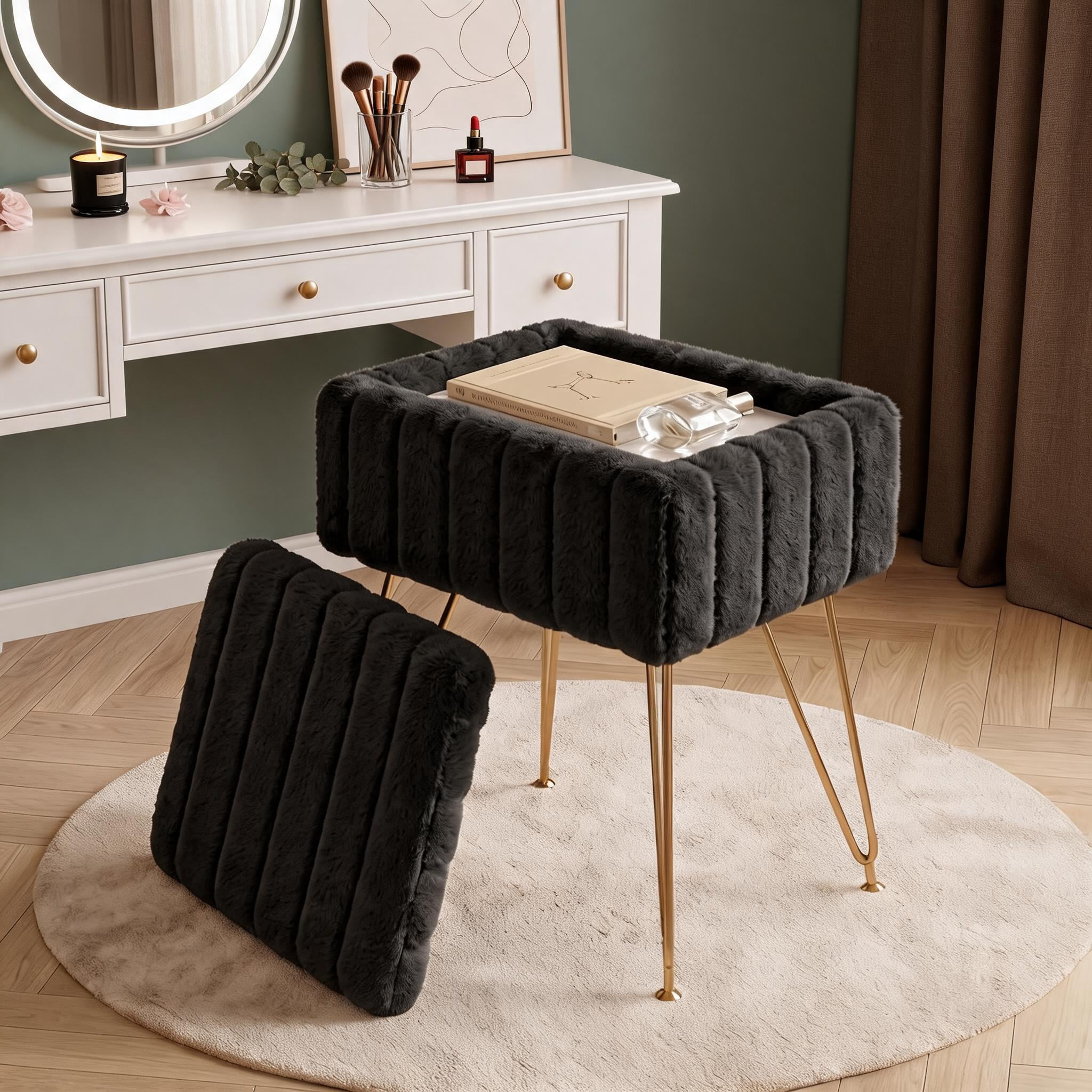 Vanity Stool, with Storage - Walmart.com