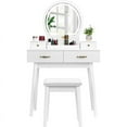 Vanity Table Set Makeup Dressing Table w/ 3Color Lighted Mirror