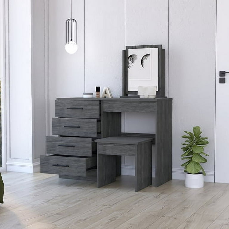 Grey and wood dressing cheap table