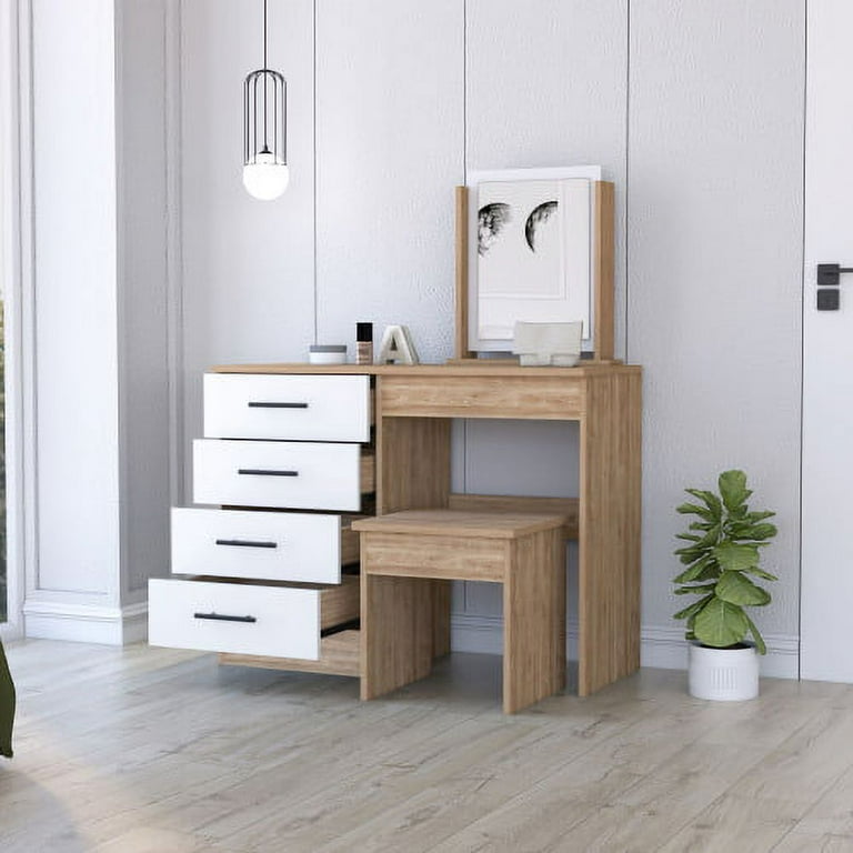 White dresser desk top