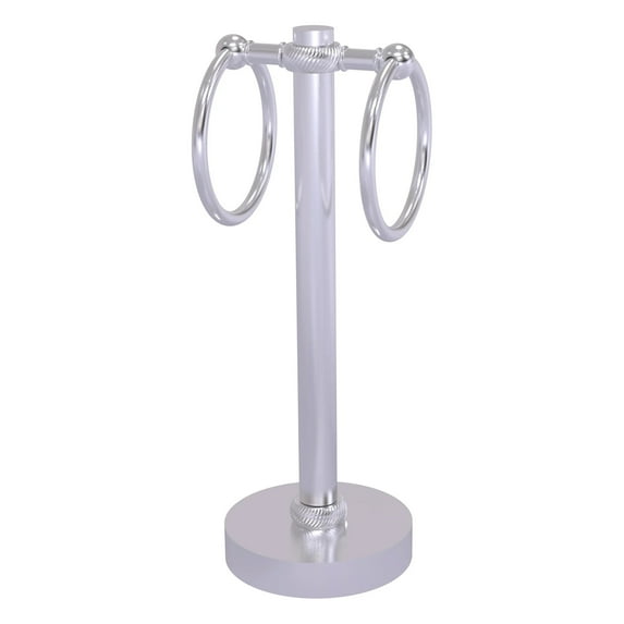 Vanity Top 2 Towel Ring Guest Towel Holder with Twisted Accents in Satin Chrome