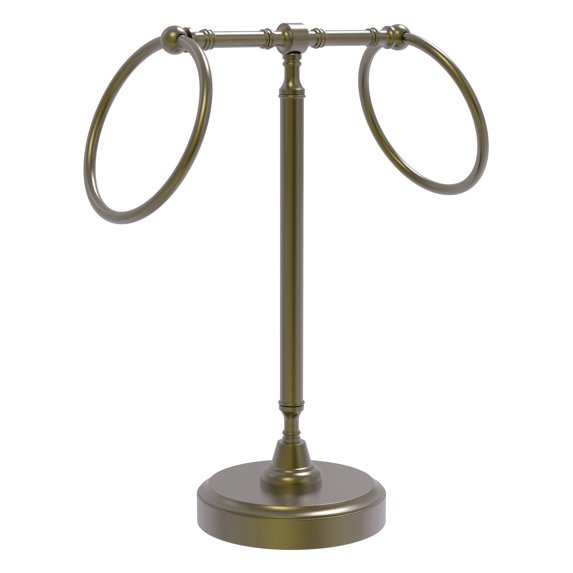Vanity Top 2 Towel Ring Guest Towel Valet - Antique Brass