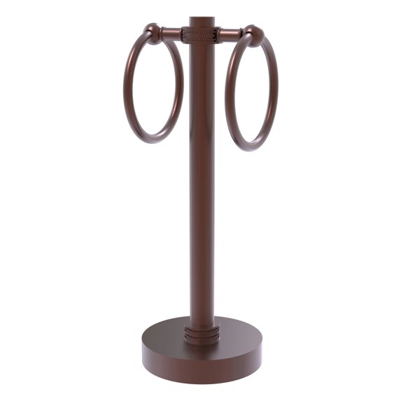 Vanity Top 2 Towel Ring Guest Towel Valet - Antique Copper / Dotted