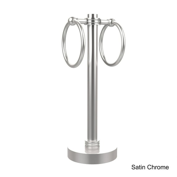 Vanity Top 2 Towel Ring Guest Towel Valet - Satin Chrome / Dotted