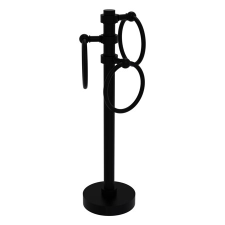 Vanity Top 3 Towel Ring Guest Towel Holder in Matte Black