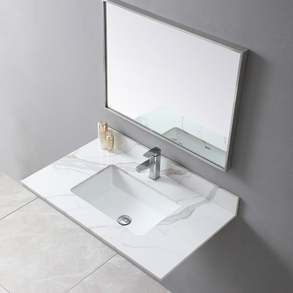 Vanity Top for Bathroom | 22-Inch Product Width, Single Faucet Hole | Sintered Stone, Polished for Protection | Improve Bathroom Function