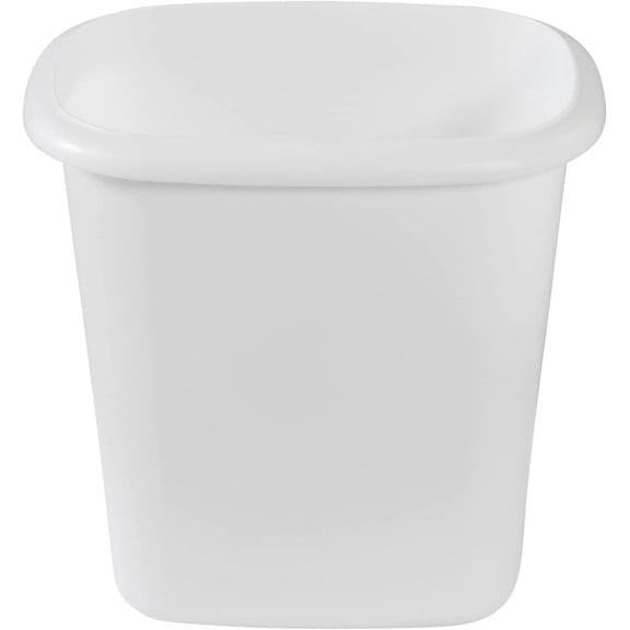 Vanity Trash Can/Wastebasket 1.5-Gallons/6-Quarts White for Under Counter/Kitchen/Office/Bedroom/Bathroom