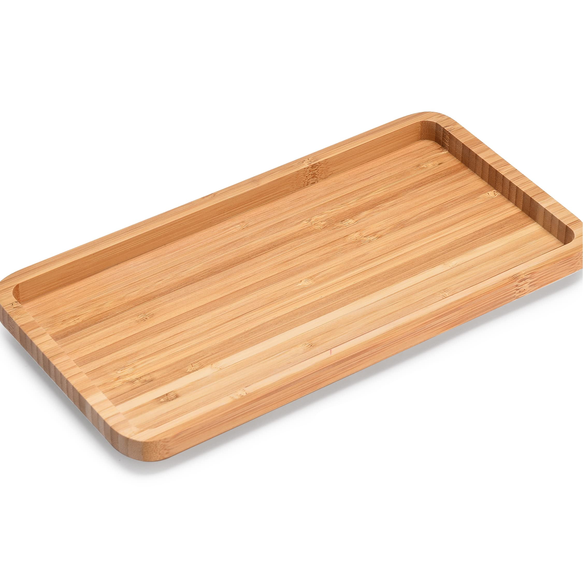 Vanity Tray, Bathroom Counter Tray, Bamboo Tray for Bathroom and Home Decor, 11.8L x 6.1W x 0.9H