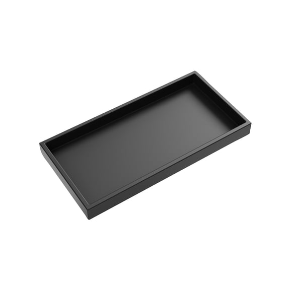 Vanity Tray, Tabletop Storage Organizer for Bathroom Kitchen, Waterproof Non Slip Tray for Perfume Soap Keys, Bathroom Accessories Holder 8x4 Inch Black