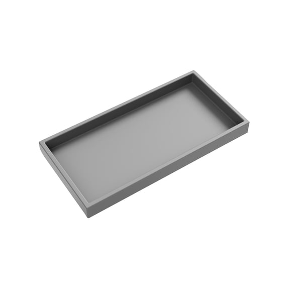 Vanity Tray, Tabletop Storage Organizer for Bathroom Kitchen, Waterproof Non Slip Tray for Perfume Soap Keys, Bathroom Accessories Holder 8x4 Inch Gray