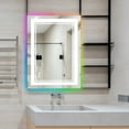 thumbnail image 1 of Vanity Trident Rainbow LED Mirror with Touch ON/OFF Dimmer & Fog Free Function 24"X36", 1 of 2