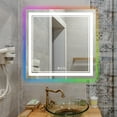 thumbnail image 1 of Vanity Trident Rainbow LED Mirror with Touch ON/OFF Dimmer & Fog Free Function 36"X36", 1 of 2