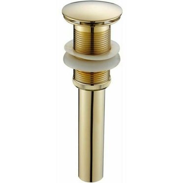 Brushed Gold Vessel Sink Drain - Brass Pop-Up Drain Without Overflow, Fits 41-56mm Holes