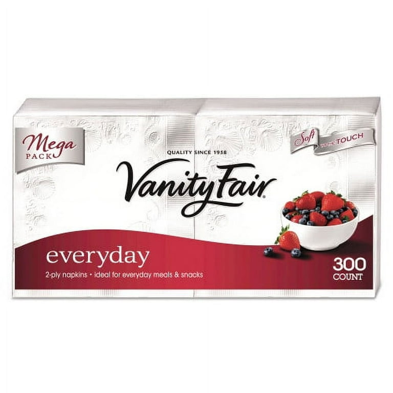 Vanity Fair Everyday Dinner Napkins, 2-Ply, White, 300/Pack Vanity Fair Everyday Dinner Napkins, 2-Ply, White, 300/Pack