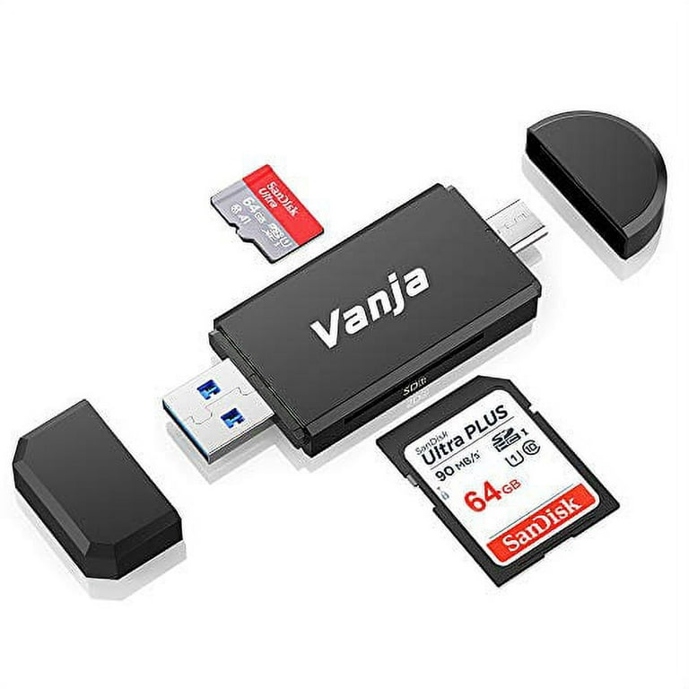 Vanja USB Type C SD Card Reader, USB 3.0 Micro SD Card Reader OTG Adapter  for TF, SD, Micro SD, SDXC, SDHC, MMC, RS-MMC, Micro SDXC, Micro SDHC,  UHS-I for Mac, Windows