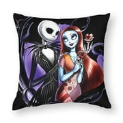 Vankie The Nightmare Before Christmas Pillowcase 1-pack - Decorative Square Throw Pillowcase with Hidden Zipper, Artistic Design, Breathable Cotton and Linen Blend, Suitable for Sofa, Bed, Couch