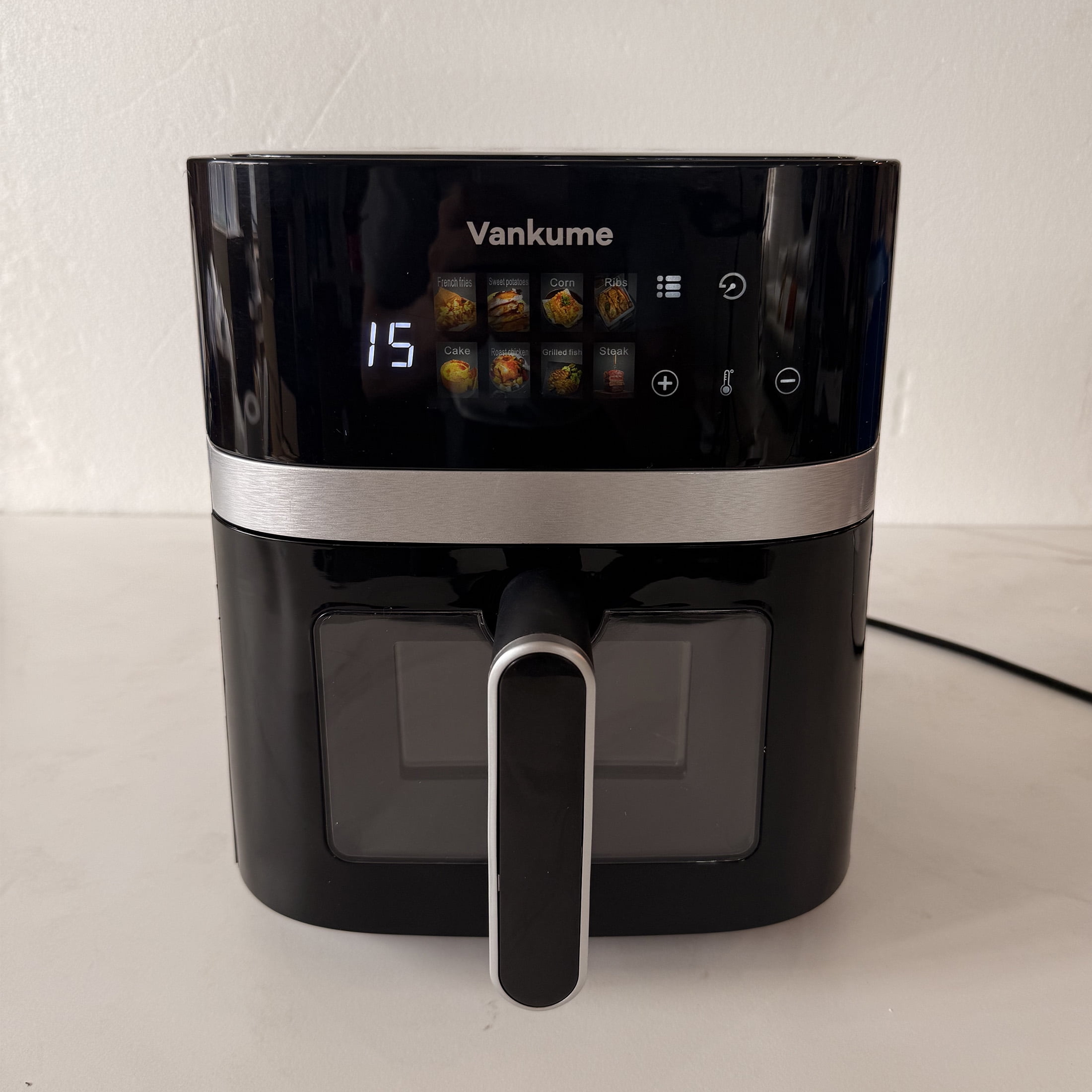 Vankume Air Fryer, 5L Large Air Fryer with Vortex Rapid Air Technology, 1500W, 12 One-Touch Presets for Healthier Cooking, See-Through Window, Auto Shut-Off & Easy-Clean Non-Stick Basket