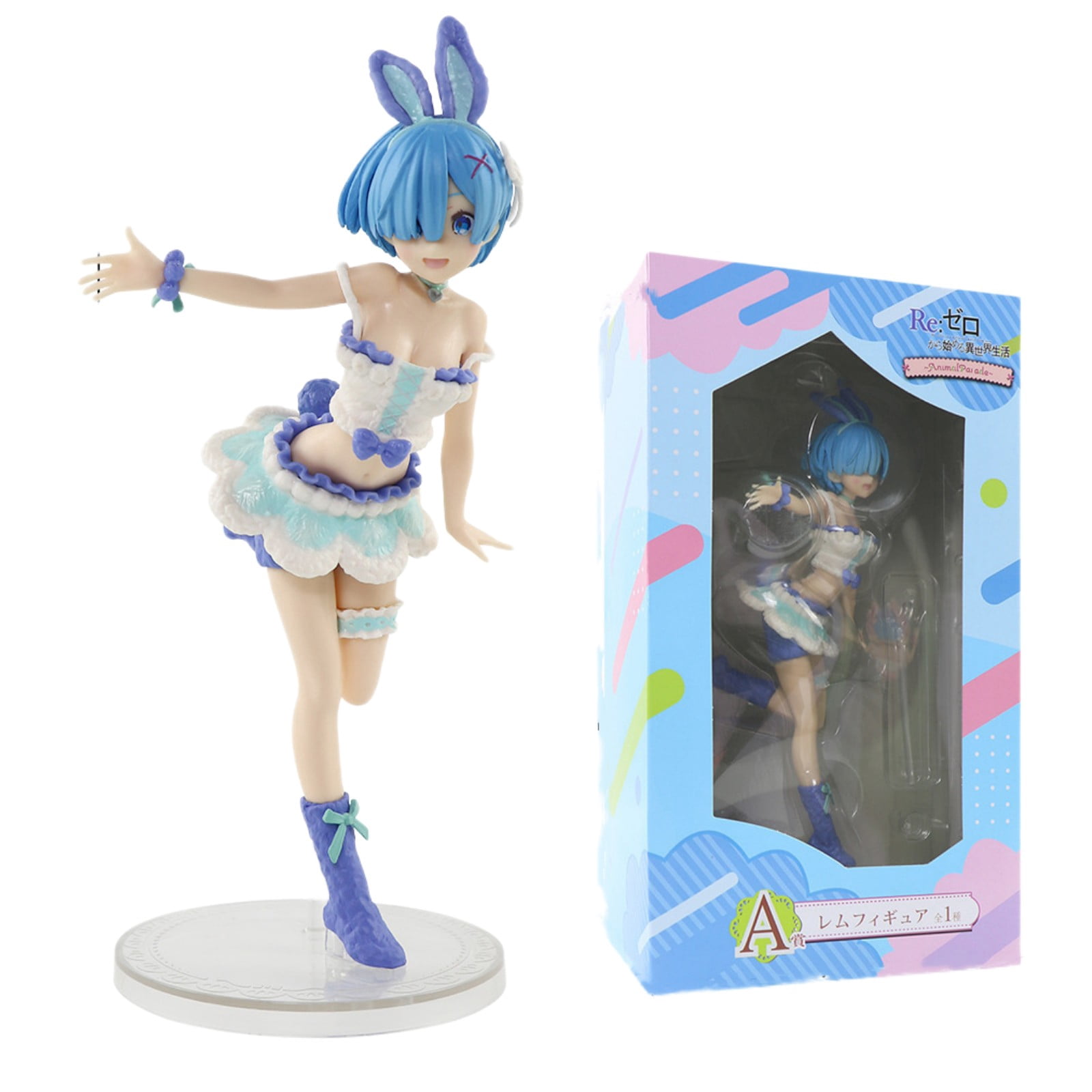 Vanlemn Anime Action Blue Rabbit Ears Rem Figure PVC Statue Model ...