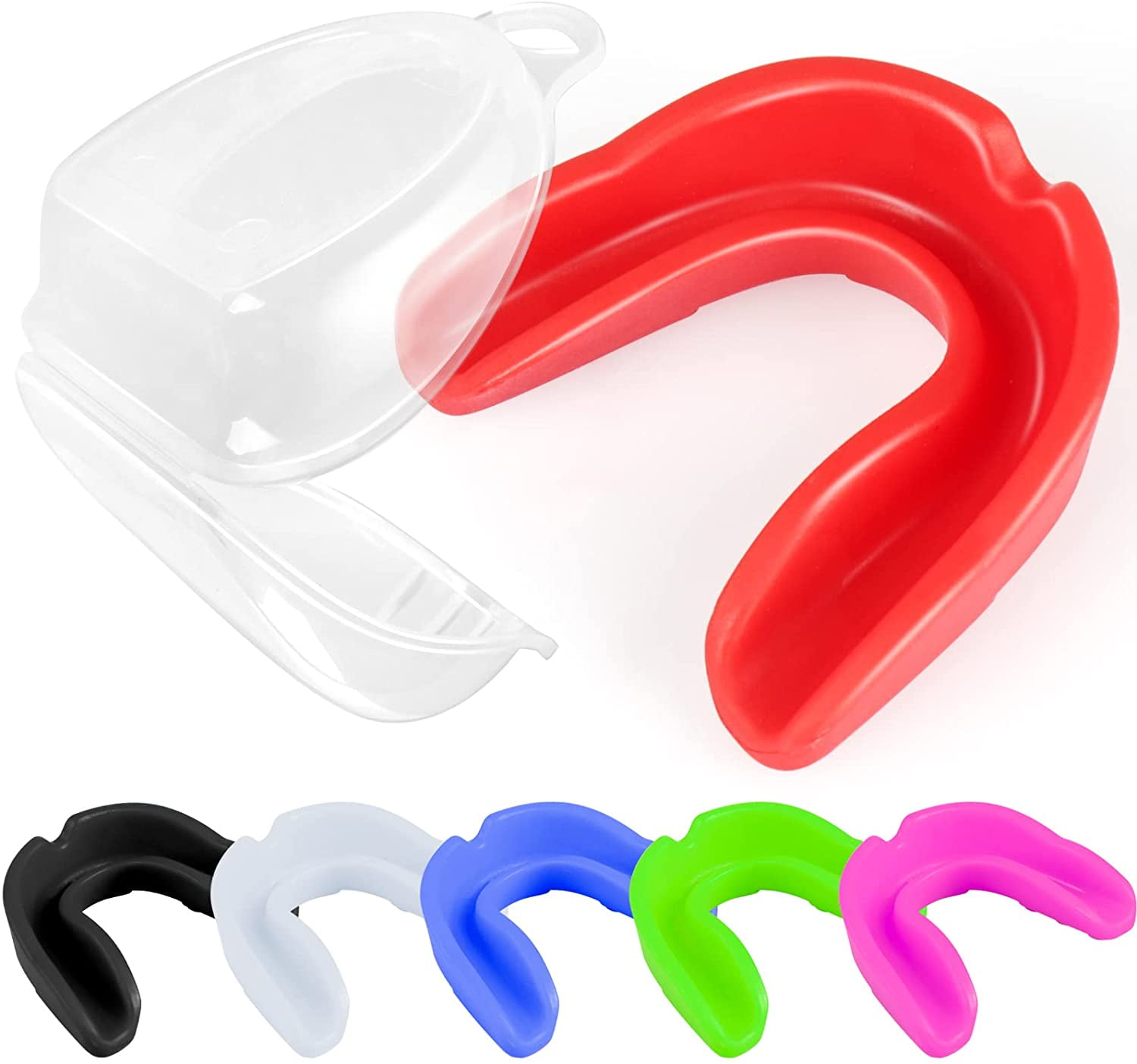 Vanmor 6 Pack Youth Mouth Guard Sports Mouthguard for Kids Double Colored Teeth Braces with Case