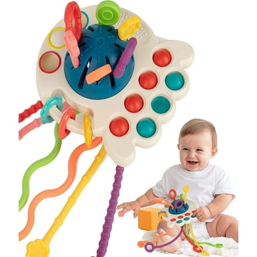 Vanmor Baby Montessori Toys 36 month +, Pull String Activity Sensory Toys for Toddlers 1-3 Sliding Balls Rattles Motor Skills, Birthday Xmas Gift Travel Toy for 1 Year Old Boy Girl