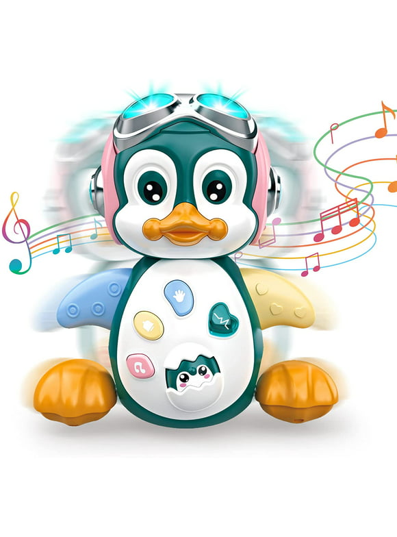 Vanmor Baby Musical Crawling Toys Penguin, Baby Toys 6 to 12 Months Infant Learning Moving Walking Dancing Toy with Music & Lights for 1 Year Old Toddler Boy Girl Birthday Gifts