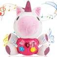 thumbnail image 1 of Vanmor Baby Musical Toys, Plush Valentines Stuffed Animal 0 to 24 Months, Infant Tummy Time Baby Girls Light Up Music Toy 0 1 3 6 9 12 18 Months 1 Year Old Toddlers for Birthday Gift, 1 of 7