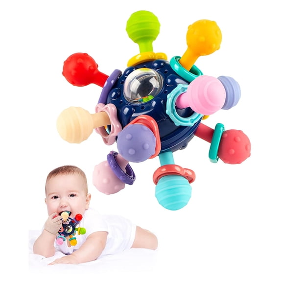 Teether Rattle Ball MOONTOY Baby Rattles Teethers Set, 9 Pcs, Newborn Toys for Infants 0-12 ...