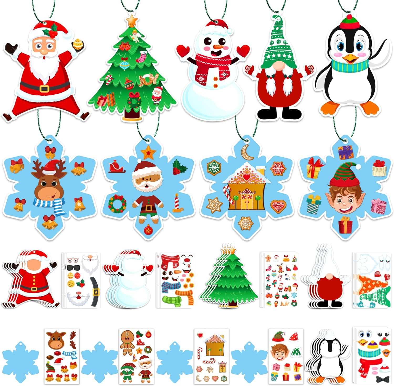 Great Choice Products Winter Christmas Craft Stickers For Kids 24Pcs  Christmas Snowflake Stickers For Kids Diy