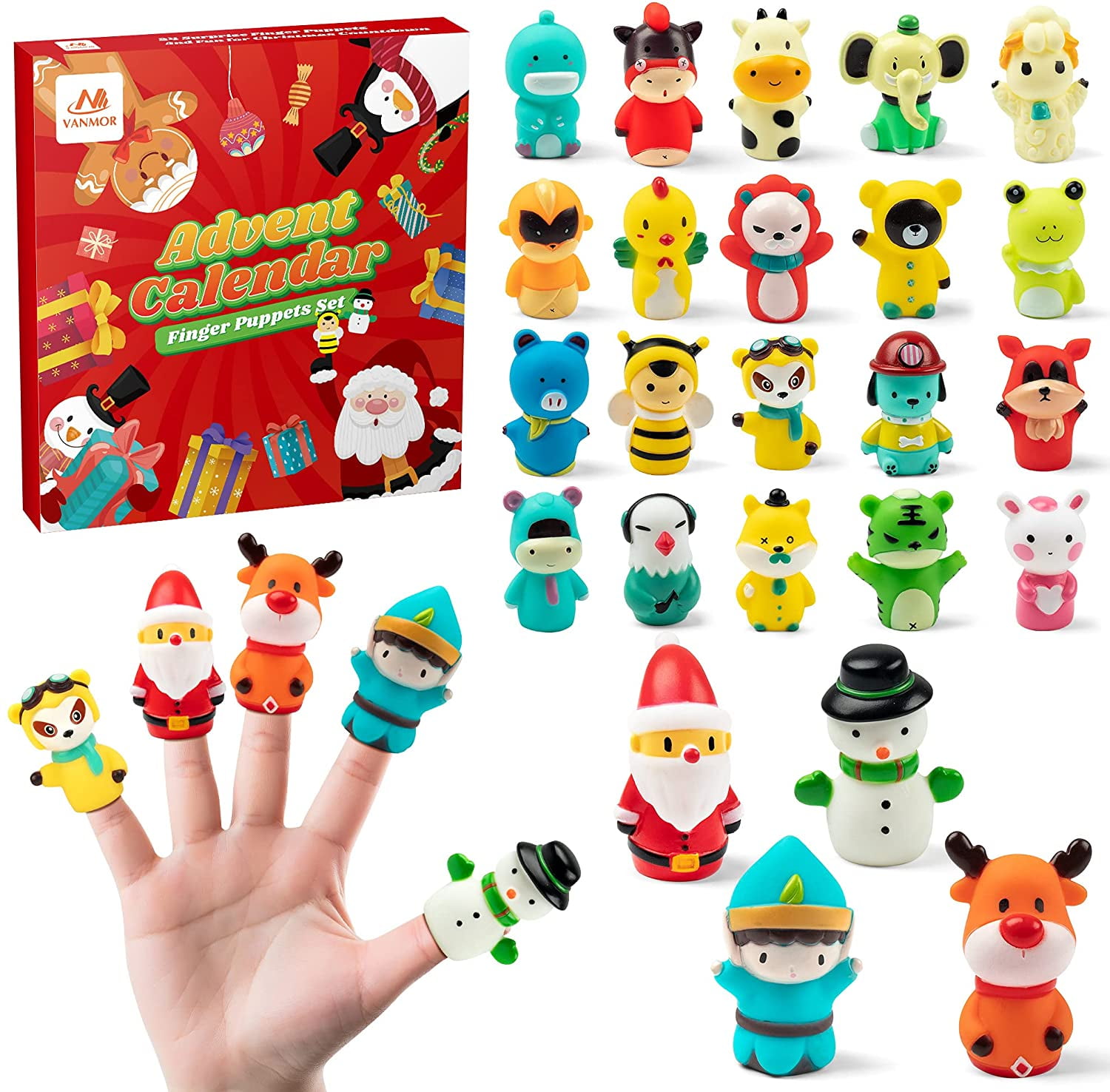 Vanmor Finger Puppets Advent Calendar 2023 for Kids Toddlers